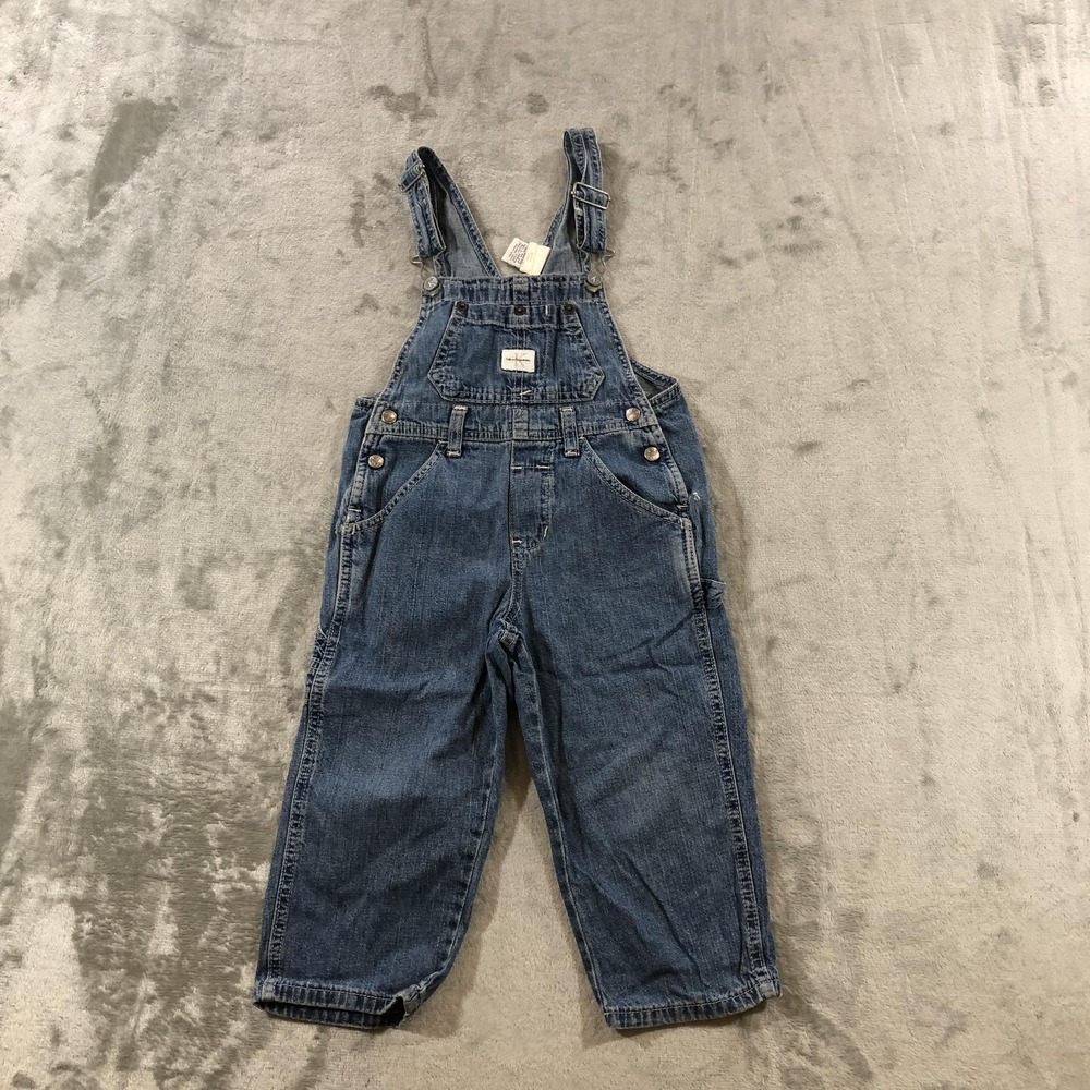 Vintage Calvin Klein Jeans Overalls Kids 2T Toddler Blue Denim Bib Made USA